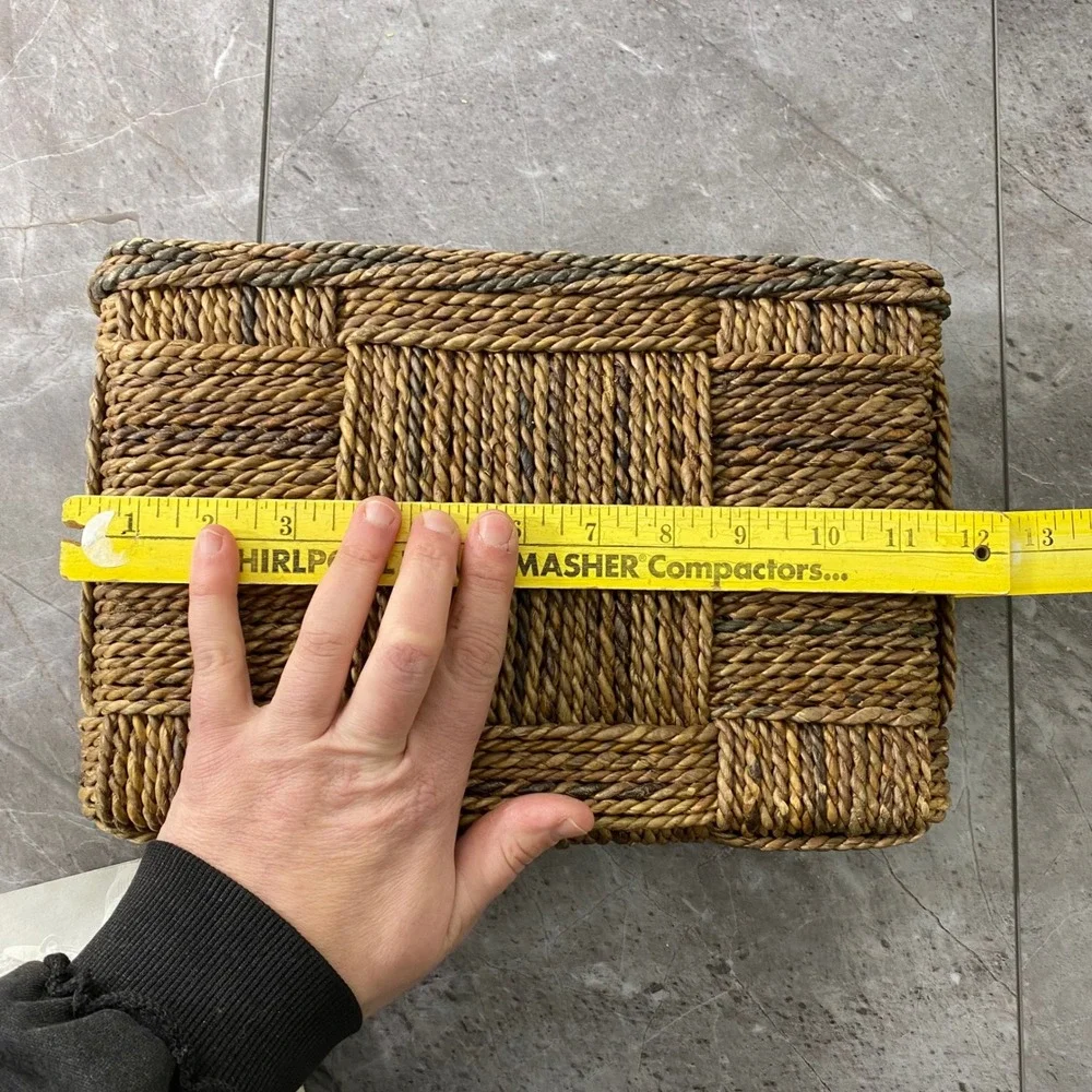 Padmas Plantation Woven Seagrass Floating Wall Shelf Brown SHLF03-AB S Indonesia